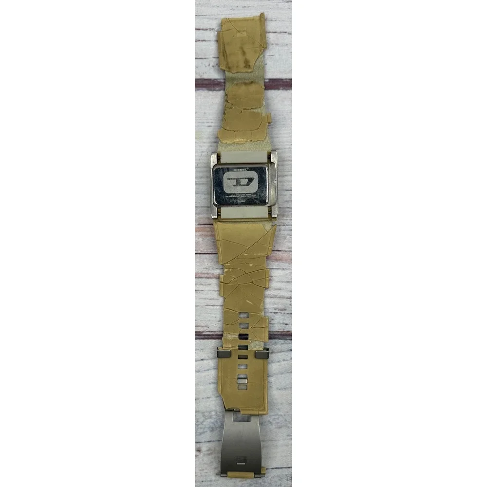 Diesel DZ-7019 Digital Watch Velvet Stainless Steel Cuff Band Vintage READ